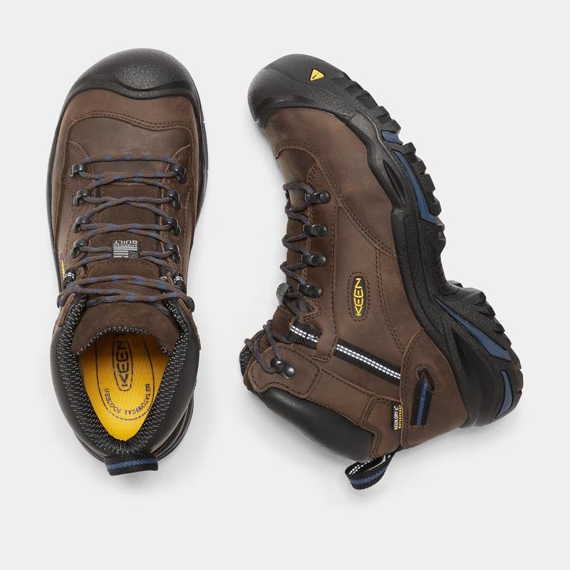 Keen Braddock Al Waterproof Mid Steel Toe - Erkek Iş Botu - Kahverengi/Siyah - Türkiye (946287XBR)